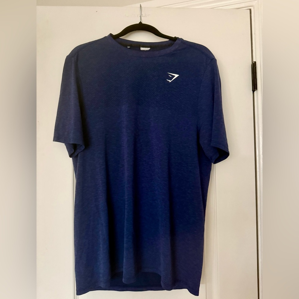 Gymshark Men's Blue Workout Tee Large